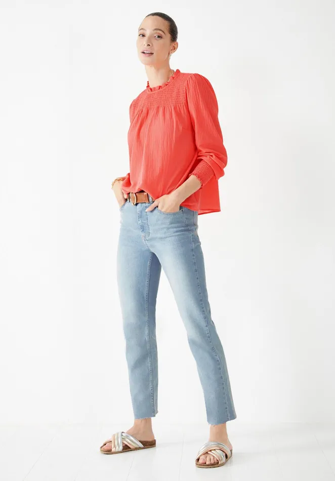 Tops and TShirts Women Hush Kara Shirred Top Coral