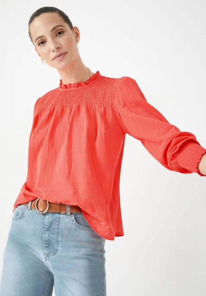 Tops and TShirts Women Hush Kara Shirred Top Coral