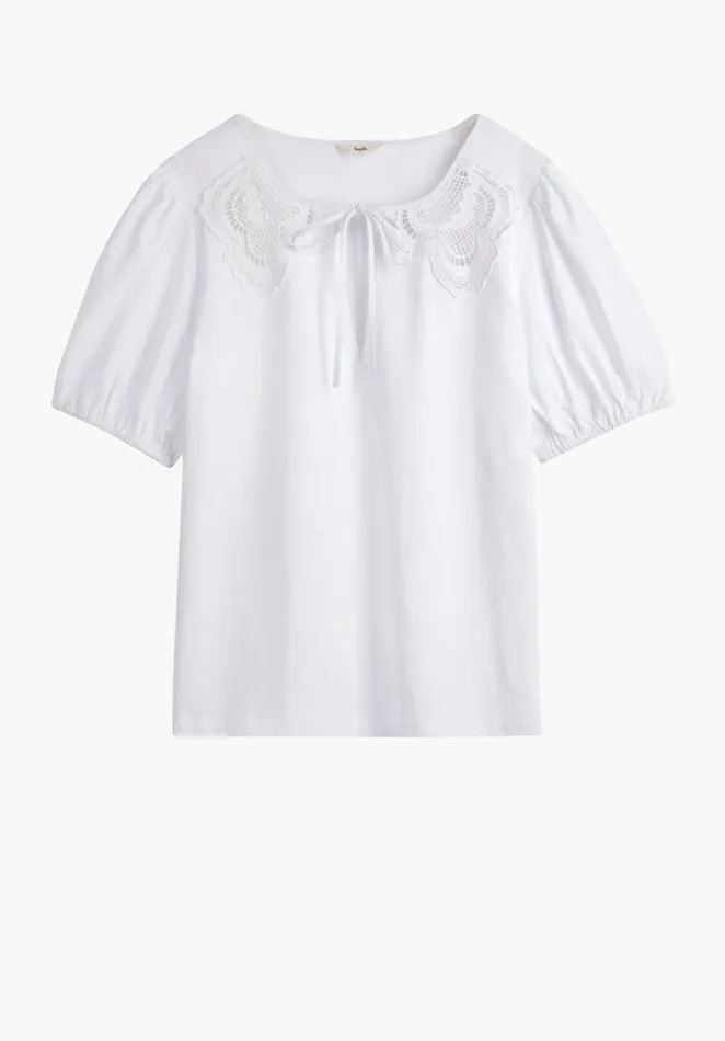 Tops and TShirts Women Hush Kendria Lace Collar TShirt White