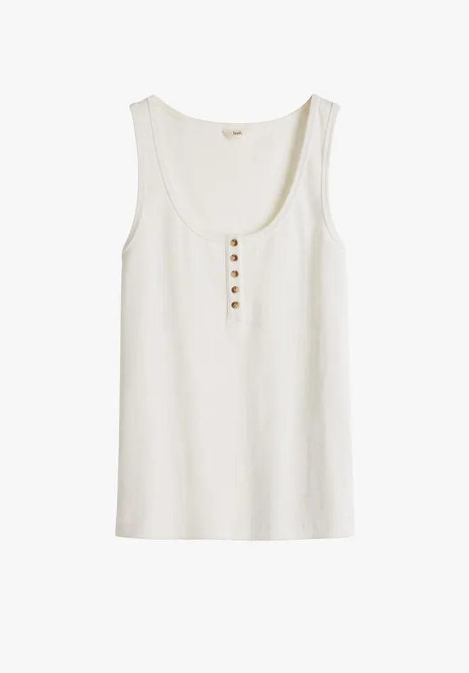 Tops and TShirts Women Hush Larissa Buttoned Vest Off White