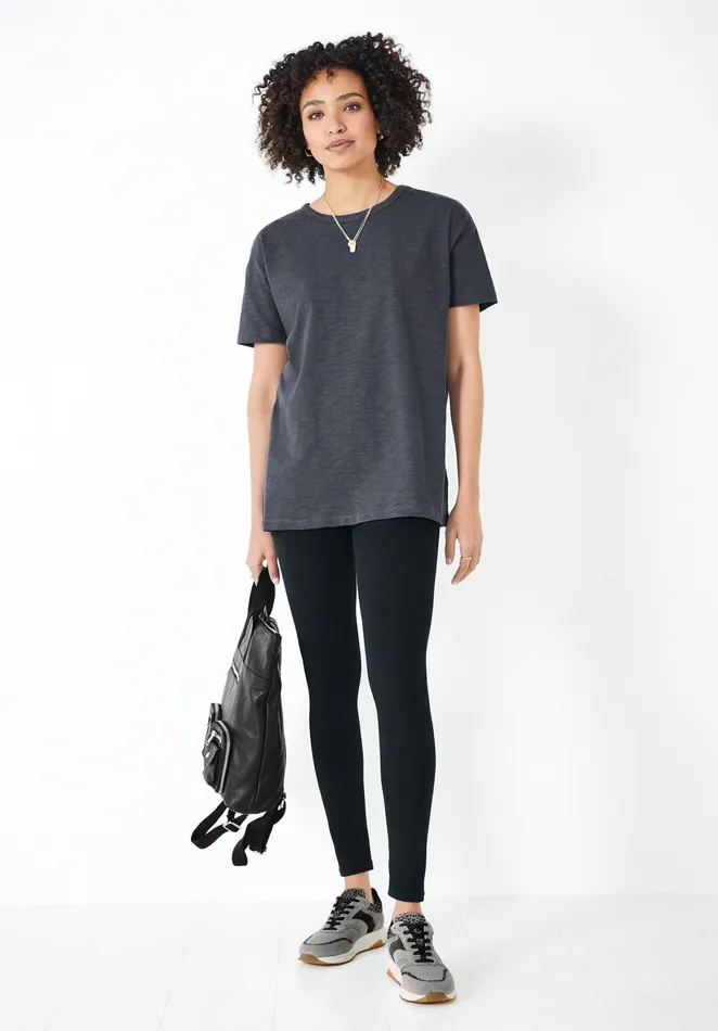 Tops and TShirts Women Hush Longline Cotton TShirt Washed Black