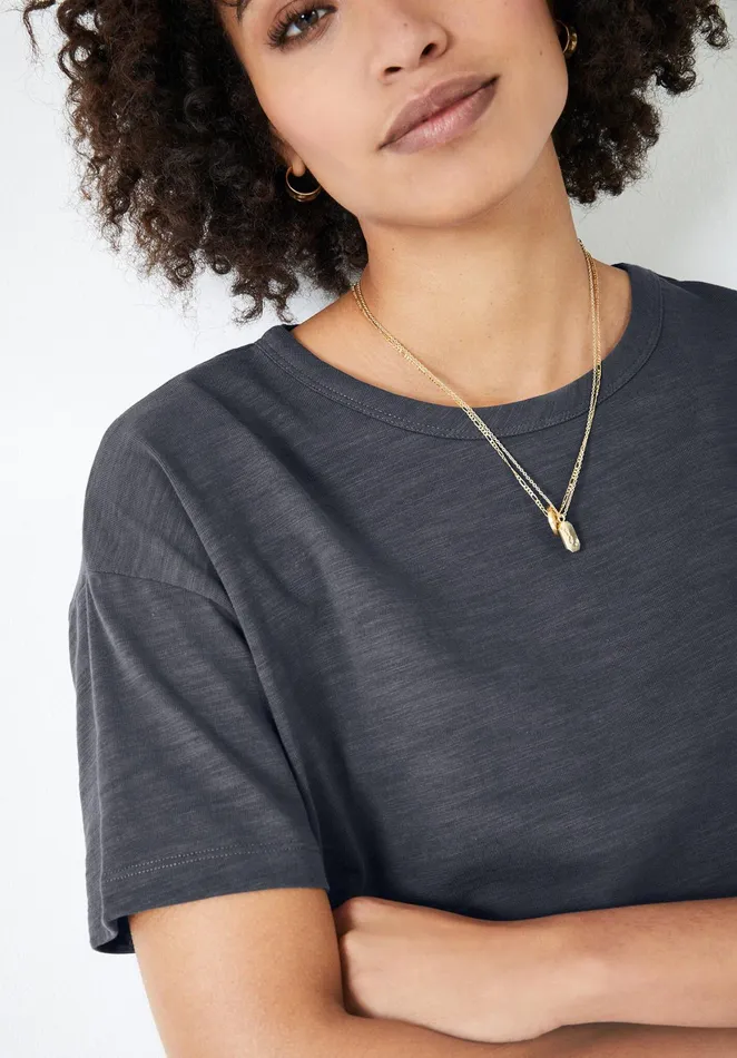 Tops and TShirts Women Hush Longline Cotton TShirt Washed Black