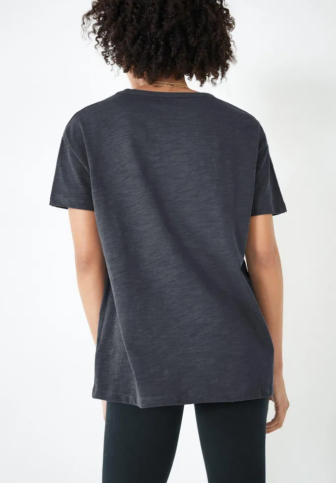 Tops and TShirts Women Hush Longline Cotton TShirt Washed Black