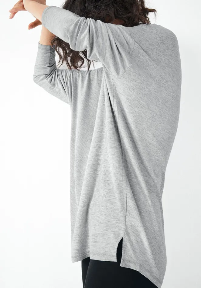 Tops and TShirts Women Hush V Neck Jersey Top Pale Grey Marl