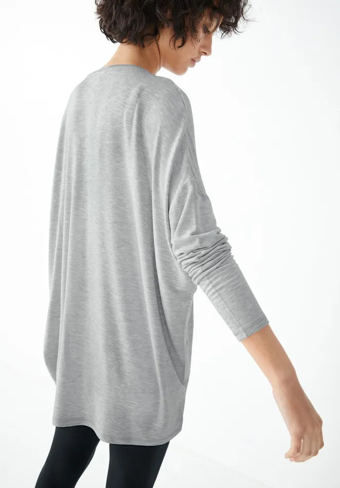 Tops and TShirts Women Hush V Neck Jersey Top Pale Grey Marl