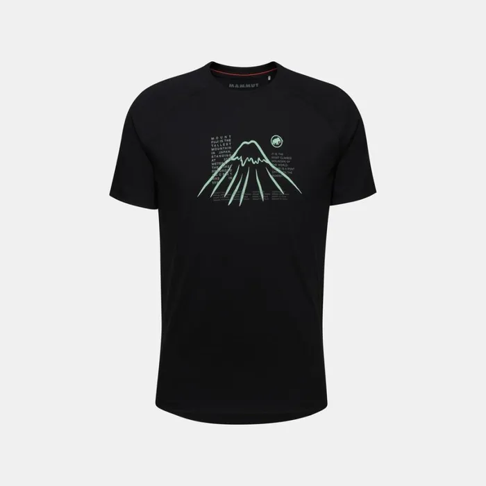 Tops Men Mammut Mountain TShirt Fujiyama Black