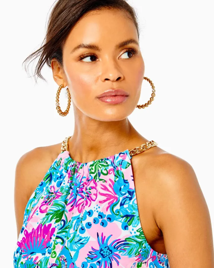 Tops Women Lilly Pulitzer Bowen Halter Top Mandevilla Baby Paradise Petals Tops Women Lilly Pulitzer Bowen Halter Top Mandevilla Baby Paradise Petals