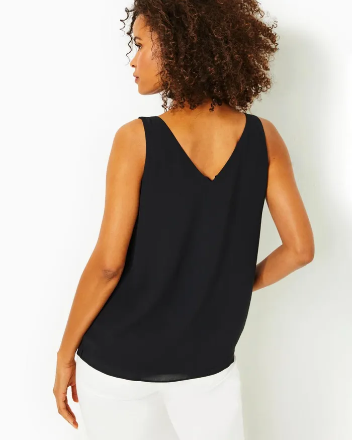Tops Women Lilly Pulitzer Florin Straight Hem Top Onyx