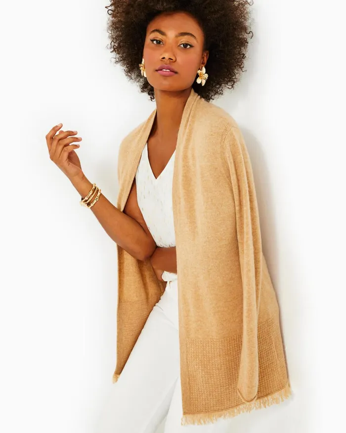 Tops Women Lilly Pulitzer Noble Cashmere Cardigan Heathered Rattan Tops Women Lilly Pulitzer Noble Cashmere Cardigan Heathered Rattan