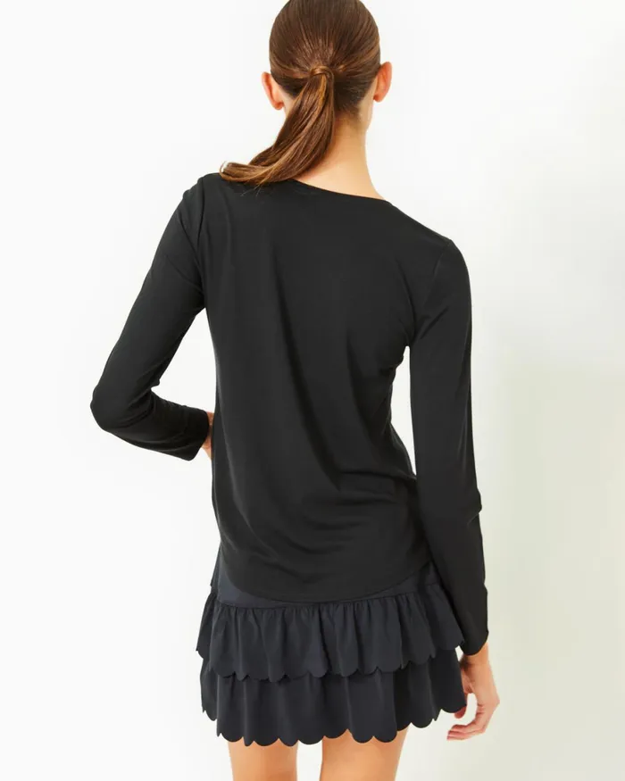 Tops Women Lilly Pulitzer UPF 50 Luxletic Westley Long Sleeve Tee Onyx