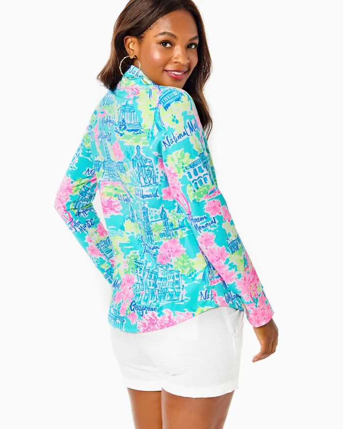 Tops Women Lilly Pulitzer UPF 50 Skipper Popover Multi Lilly Loves Dc