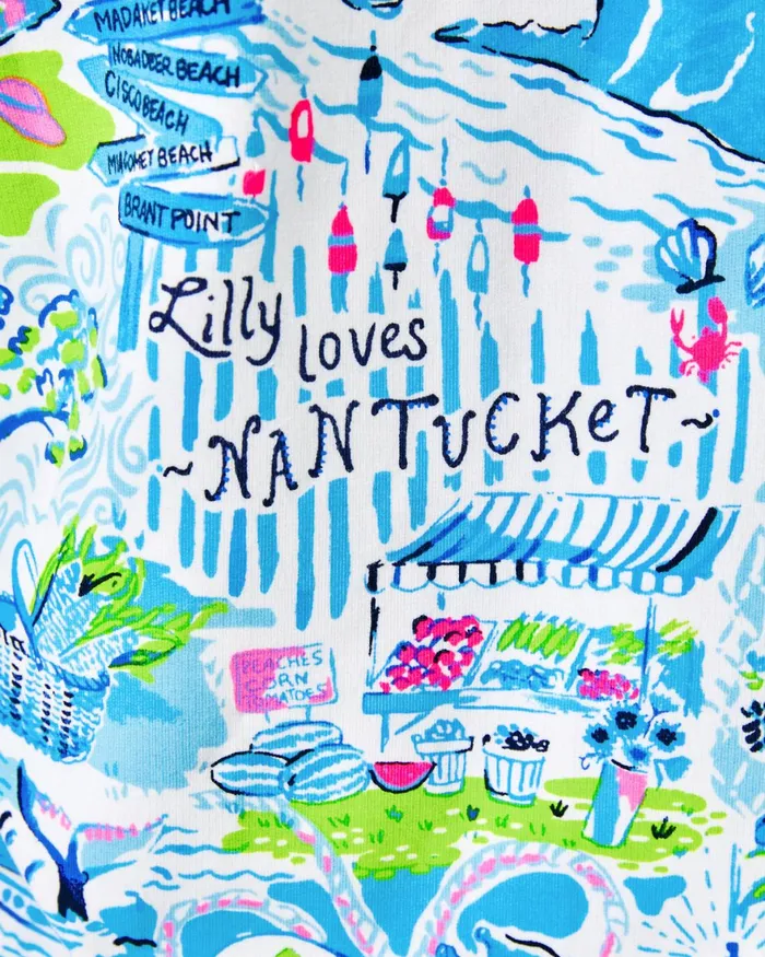 Tops Women Lilly Pulitzer UPF 50 Skipper Popover Whisper Blue Lilly Loves Nantucket Tops Women Lilly Pulitzer UPF 50 Skipper Popover Whisper Blue Lilly Loves Nantucket