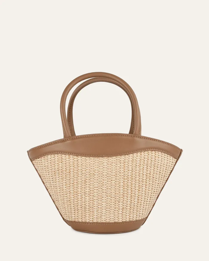 TOTES Peque mini tote bag caramel raffia jomercer Women TOTES Peque mini tote bag caramel raffia jomercer Women