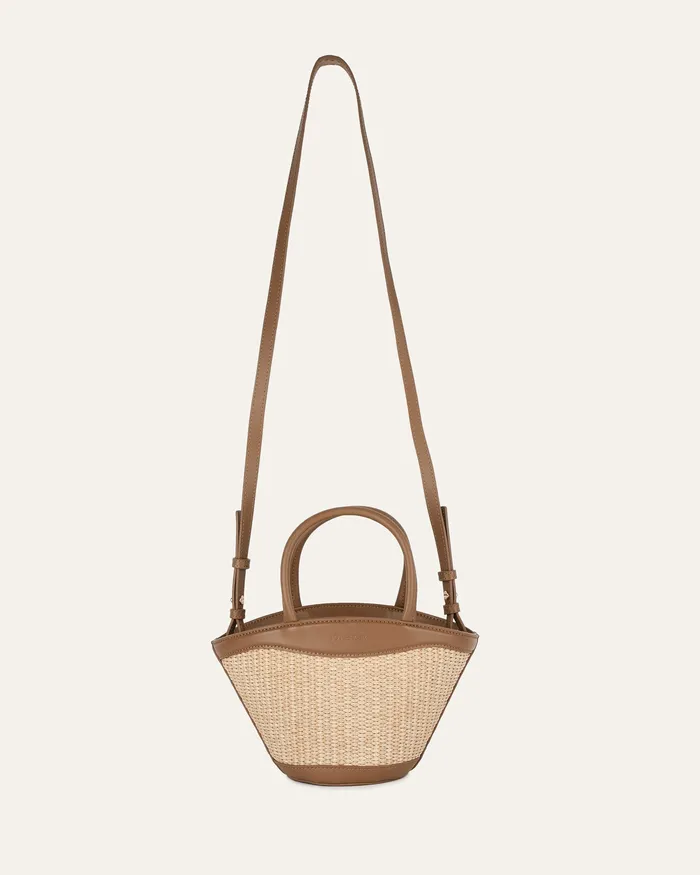 TOTES Peque mini tote bag caramel raffia jomercer Women TOTES Peque mini tote bag caramel raffia jomercer Women