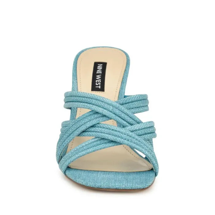Tracee Heeled Slide Sandals Medium Blue Women Nine West Sandals Tracee Heeled Slide Sandals Medium Blue Women Nine West Sandals