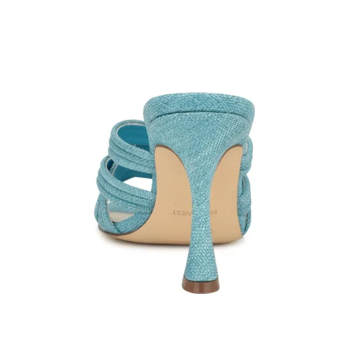 Tracee Heeled Slide Sandals Medium Blue Women Nine West Sandals Tracee Heeled Slide Sandals Medium Blue Women Nine West Sandals