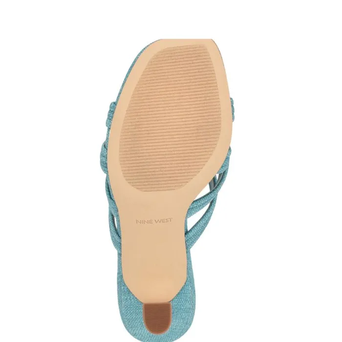 Tracee Heeled Slide Sandals Medium Blue Women Nine West Sandals Tracee Heeled Slide Sandals Medium Blue Women Nine West Sandals