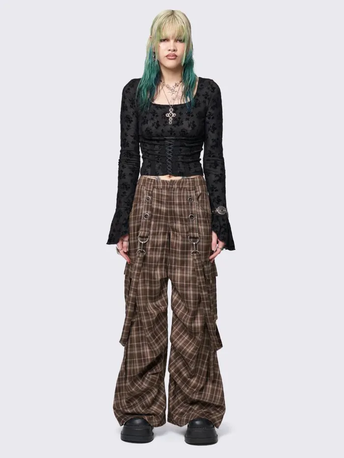 Trek Plaid Cargo Pants Women Minga London Bottoms