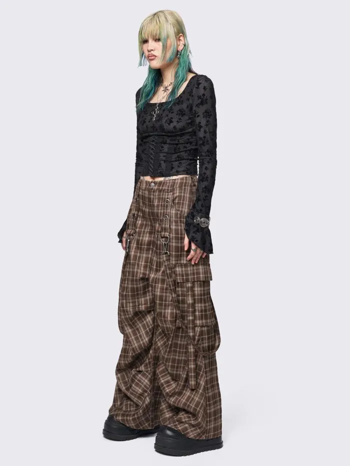 Trek Plaid Cargo Pants Women Minga London Bottoms