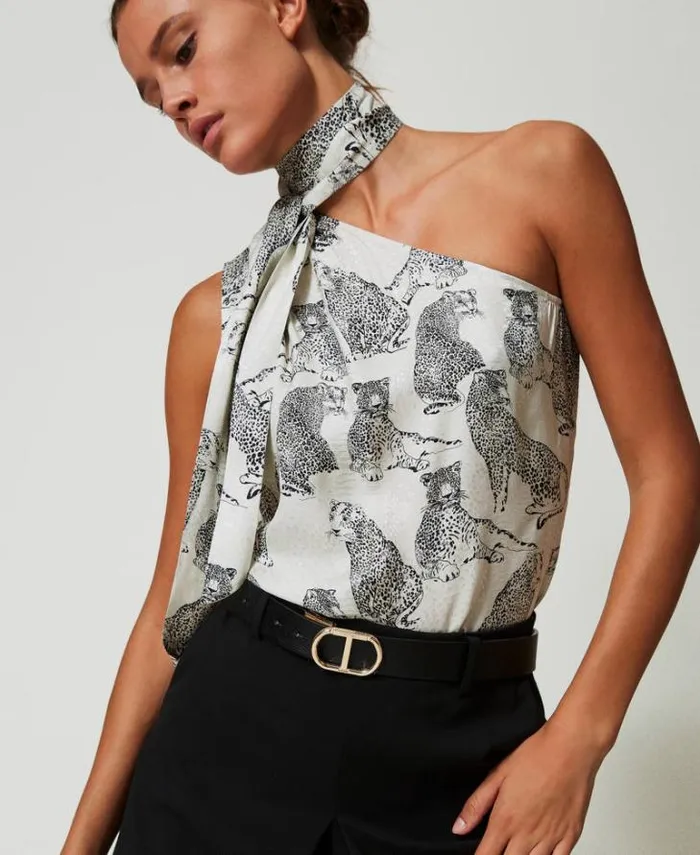 Twinset Belts Reversible Belt With Oval T Buckle Twotone Black Old White 8211 Accessories