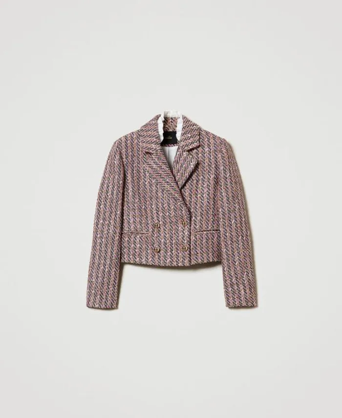 Twinset Blazers Boucl And Lurex Blazer Pink Tulle Bouclegrave 8211 Clothing