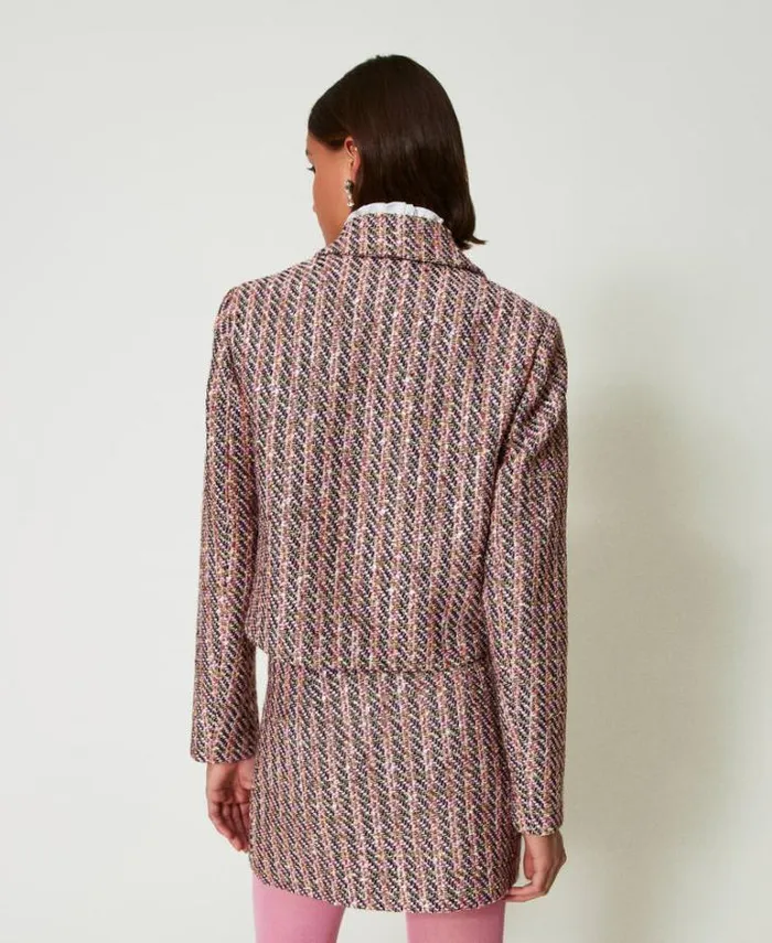 Twinset Blazers Boucl And Lurex Blazer Pink Tulle Bouclegrave 8211 Clothing