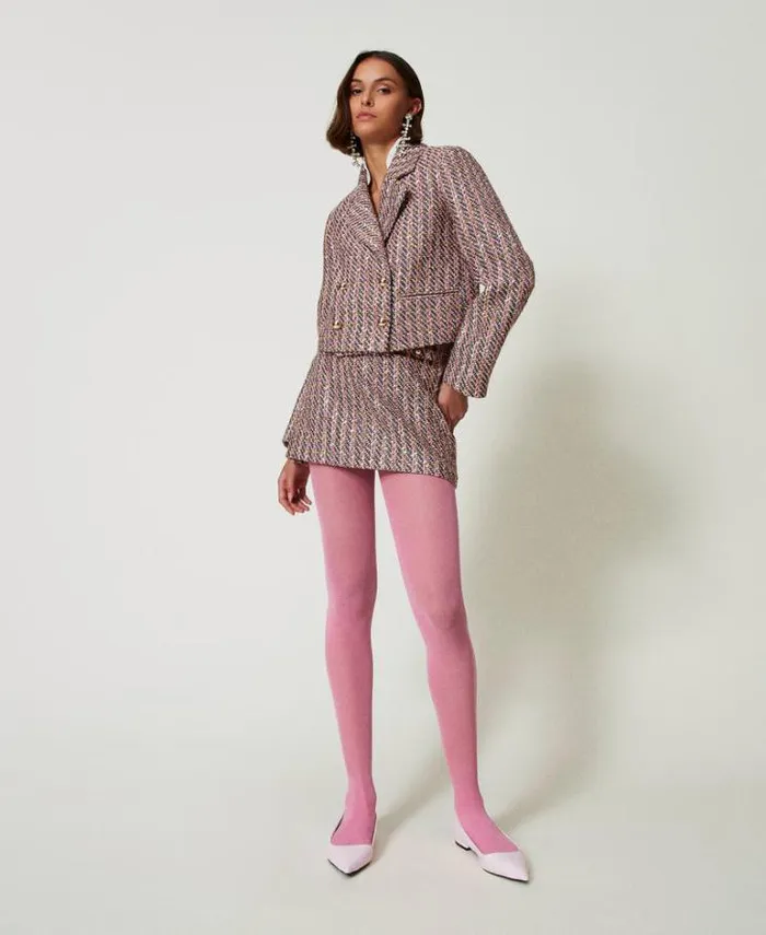 Twinset Blazers Boucl And Lurex Blazer Pink Tulle Bouclegrave 8211 Clothing