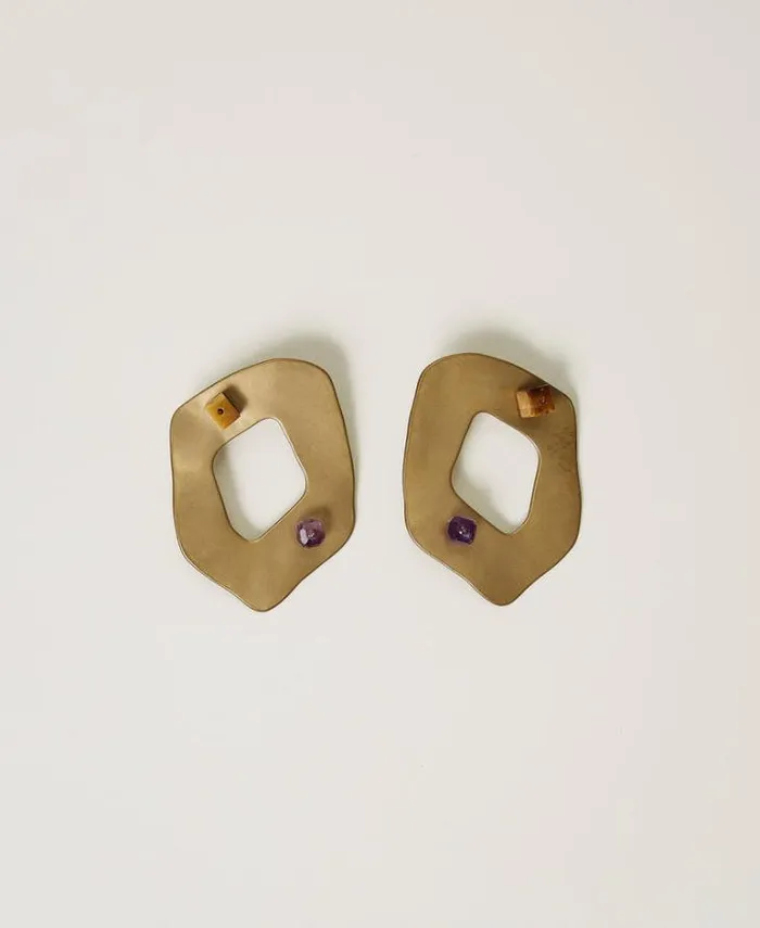 Twinset Jewellery Metal Oval Earring Coffee Chocolate 8211 Accessories