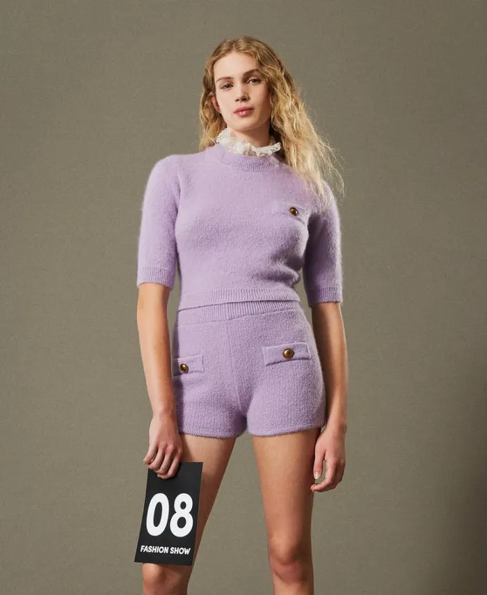 Twinset Jumpers And Cardigans 039Charlotte039 Mohair Blend Jumper With Lace Light Cold Lavender 8211 Clothing Twinset Jumpers And Cardigans 039Charlotte039 Mohair Blend Jumper With Lace Light Cold Lavender 8211 Clothing