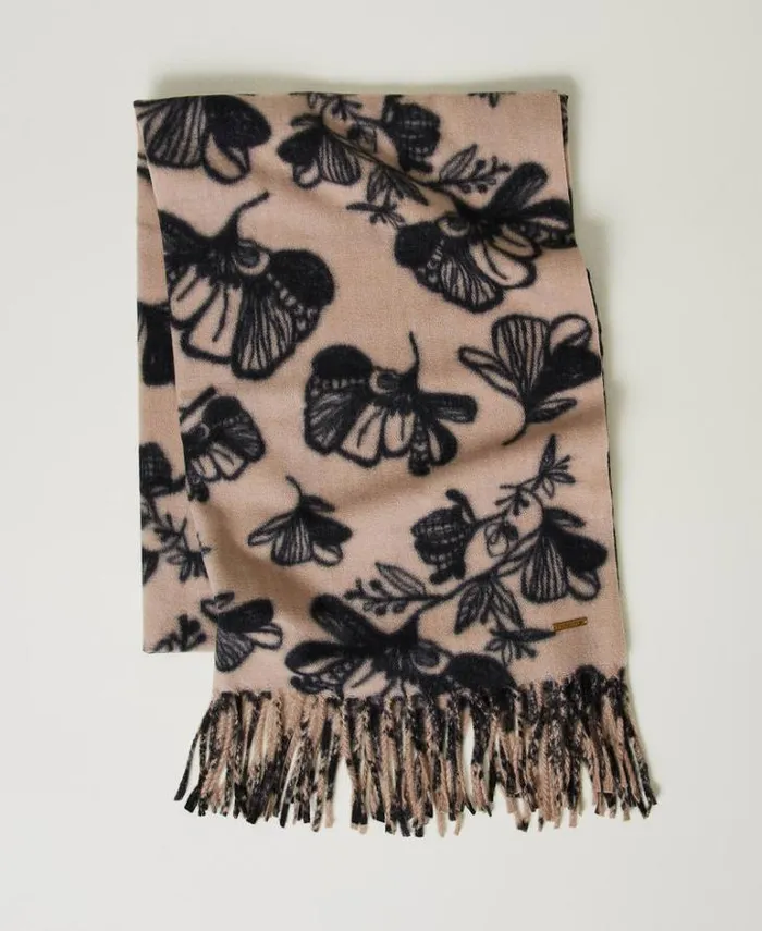 Twinset Scarves Floral Cloth Stole Wonder Beige 8211 Accessories