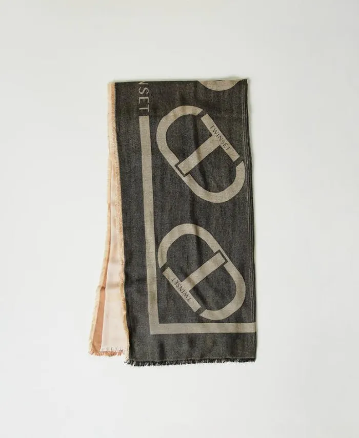 Twinset Scarves Jacquard Kefiah With Oval T Multicolour Black Old White Sandy Brown 8211 Accessories Twinset Scarves Jacquard Kefiah With Oval T Multicolour Black Old White Sandy Brown 8211 Accessories