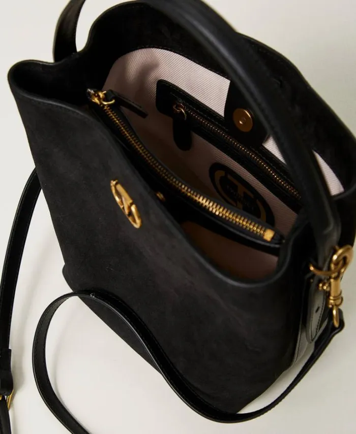 Twinset Shoulder Bags Chelsea Leather Bucket Bag Black 8211 Bags