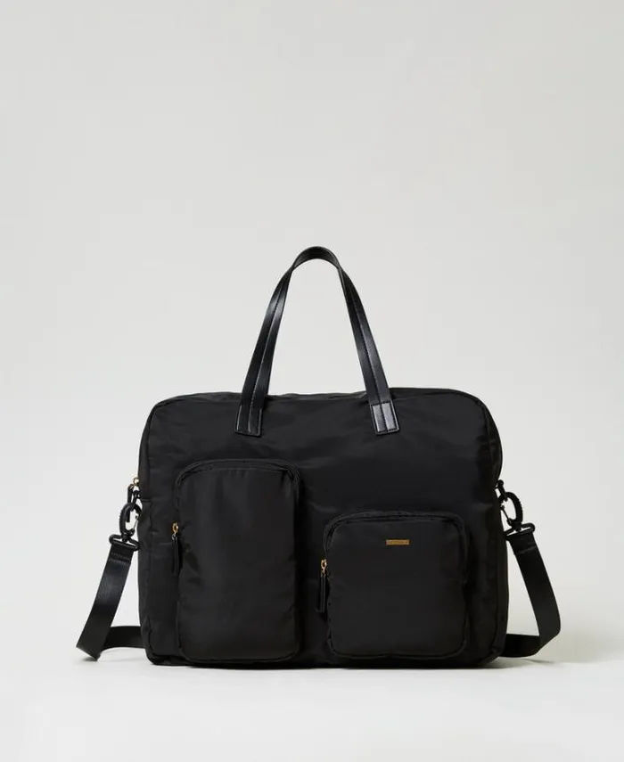 Twinset Shoulder Bags Technical Fabric Shopper Bag Black 8211 Bags