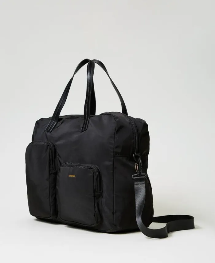 Twinset Shoulder Bags Technical Fabric Shopper Bag Black 8211 Bags