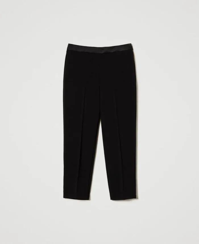 Twinset Trousers And Jeans Flannel Cigarette Trousers Black 8211 Girl