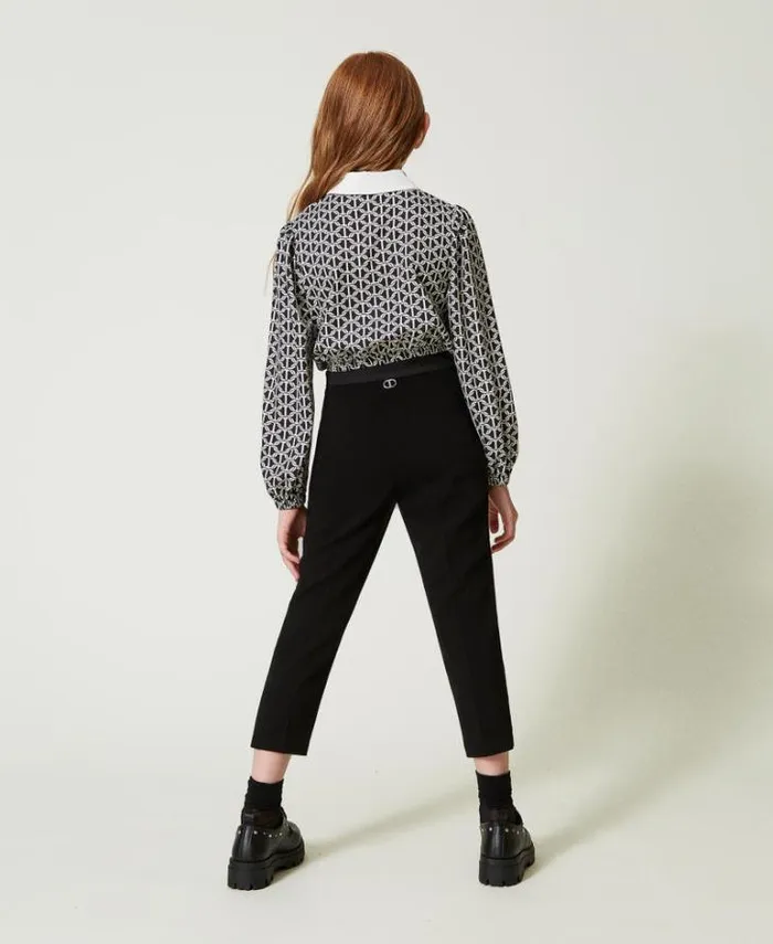 Twinset Trousers And Jeans Flannel Cigarette Trousers Black 8211 Girl