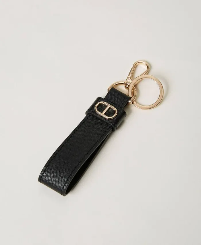 Twinset Wallets And Keyrings Keyring With Oval T Black 8211 Accessories