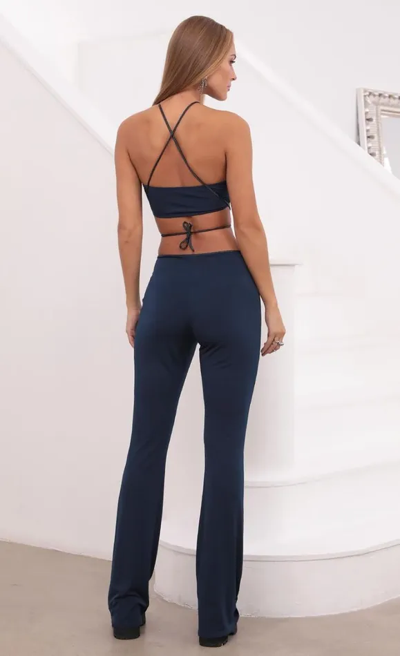 Two Piece Pant Set Navy Women LUCY IN THE SKY Pants Two Piece Pant Set Navy Women LUCY IN THE SKY Pants