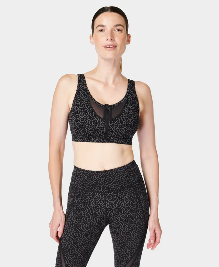 Underwear Sweaty Betty Women Power Icon Train Bra Grey Sb Slot Print