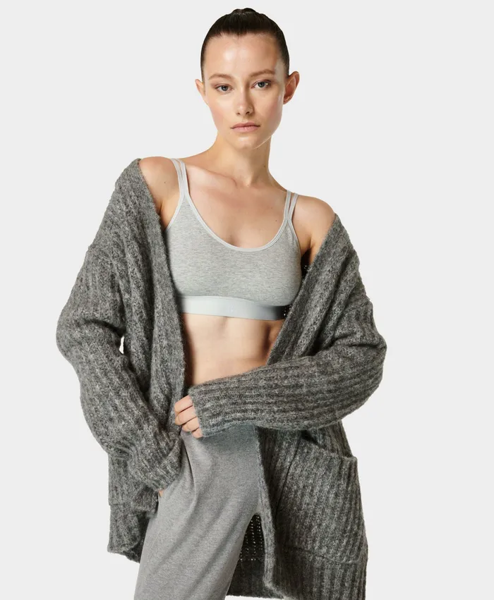 Underwear Women Sweaty Betty Sundown Soft Cotton Bralette Light Grey Heather