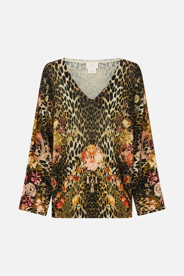 V NECK PRINTED DOLMAN SLEEVE KNIT BORN IN BRUGES Born In Bruges Womens Camilla Knitwear
