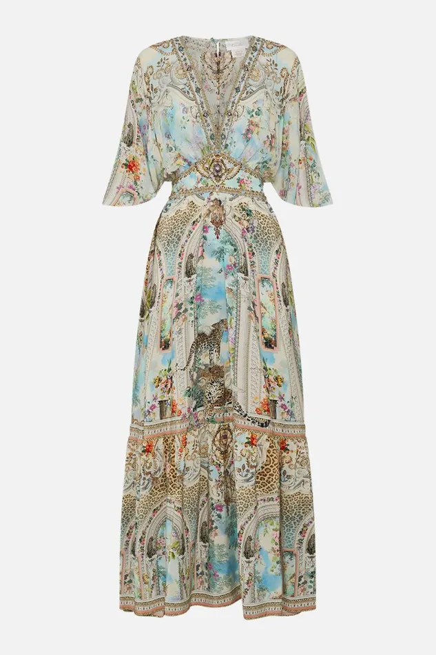 WAISTED DRESS WITH HEM RUFFLE WE ALWAYS HAVE ALEXANDRIA We Always Have Alexandria Womens Camilla Dresses