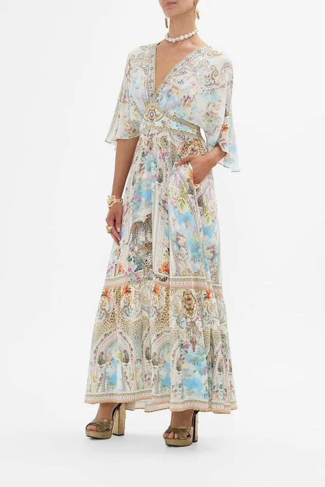 WAISTED DRESS WITH HEM RUFFLE WE ALWAYS HAVE ALEXANDRIA We Always Have Alexandria Womens Camilla Dresses