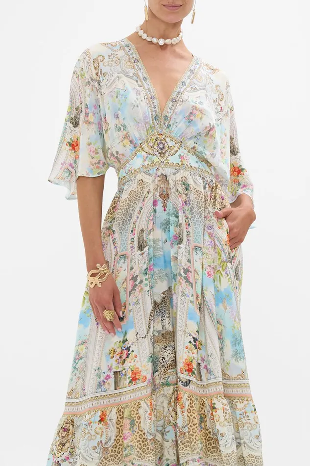 WAISTED DRESS WITH HEM RUFFLE WE ALWAYS HAVE ALEXANDRIA We Always Have Alexandria Womens Camilla Dresses
