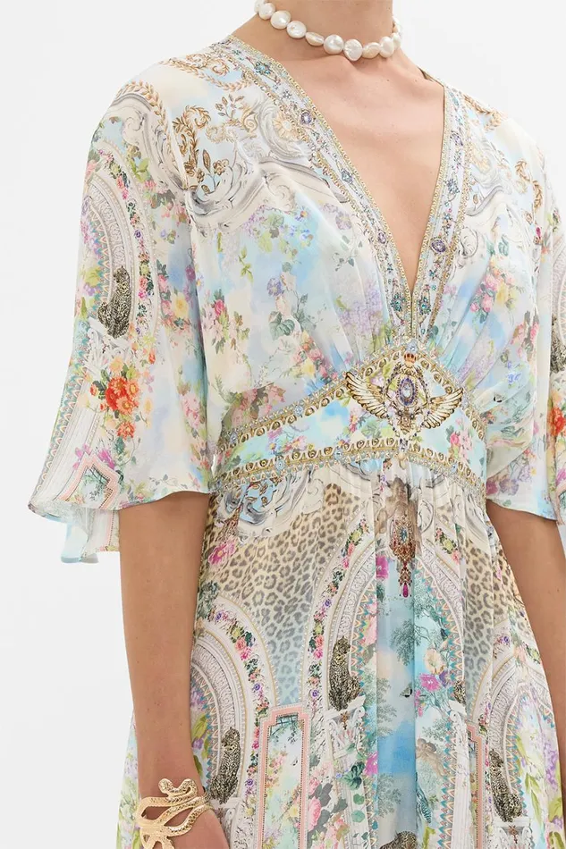 WAISTED DRESS WITH HEM RUFFLE WE ALWAYS HAVE ALEXANDRIA We Always Have Alexandria Womens Camilla Dresses