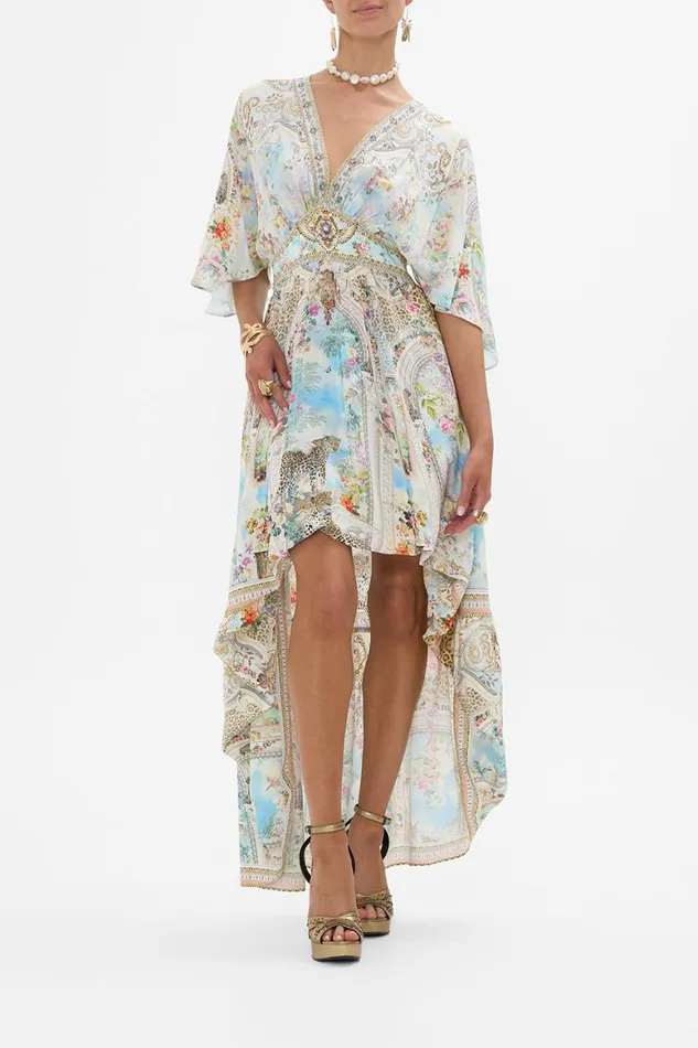 WAISTED DRESS WITH HEM RUFFLE WE ALWAYS HAVE ALEXANDRIA We Always Have Alexandria Womens Camilla Dresses