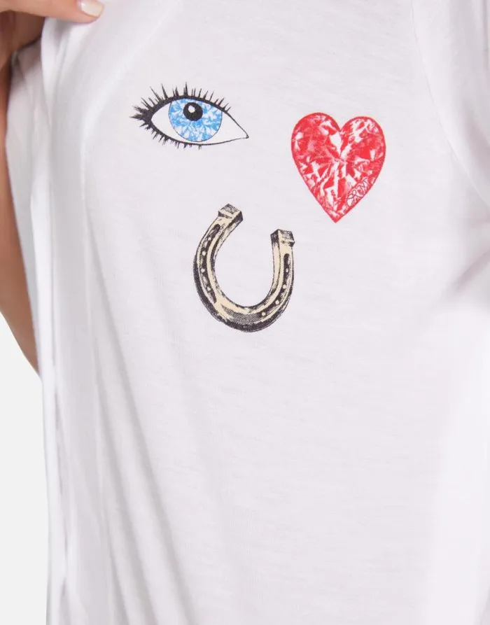 Waverly I Love U White Women Lauren Moshi Short Sleeve