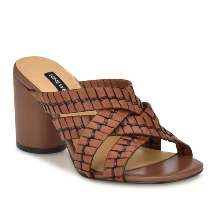 Wenea Strappy Heeled Slide Sandals Brown Women Nine West Sandals Wenea Strappy Heeled Slide Sandals Brown Women Nine West Sandals