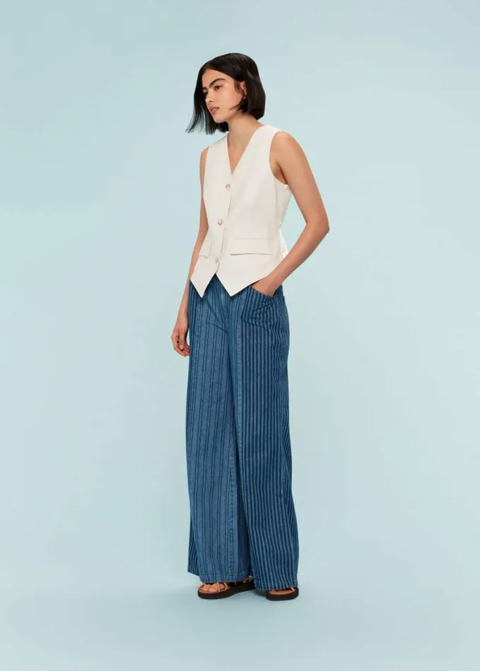 Whistles Bina Linen Waistcoat Neutral Women Tops