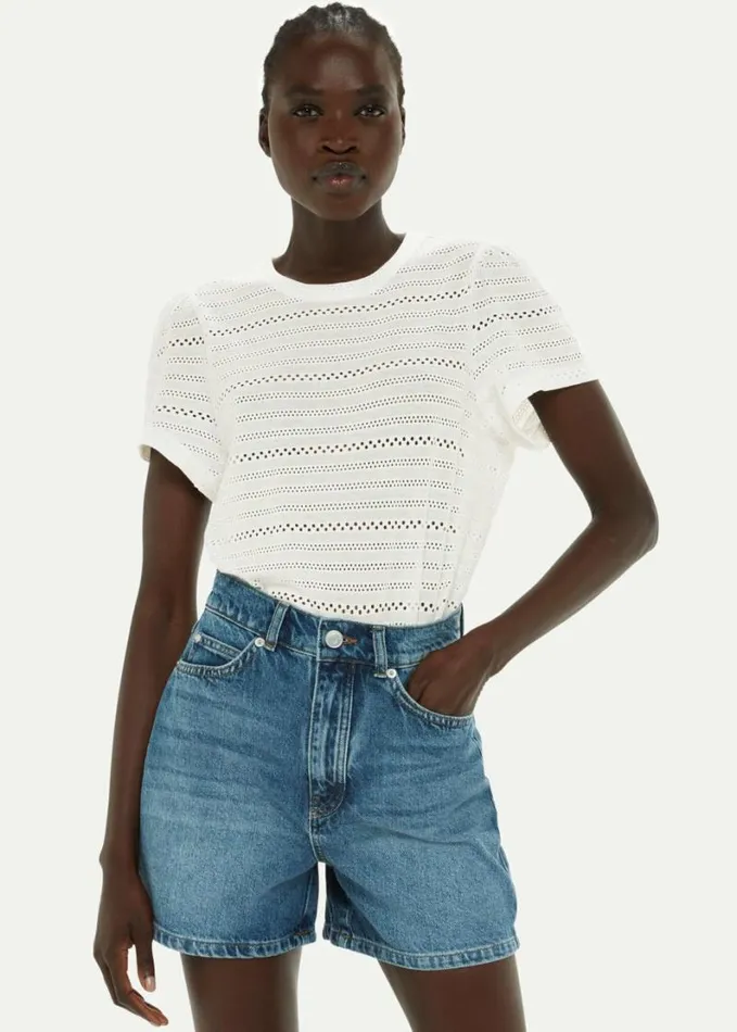 Whistles Broderie Top Ivory Women Tops